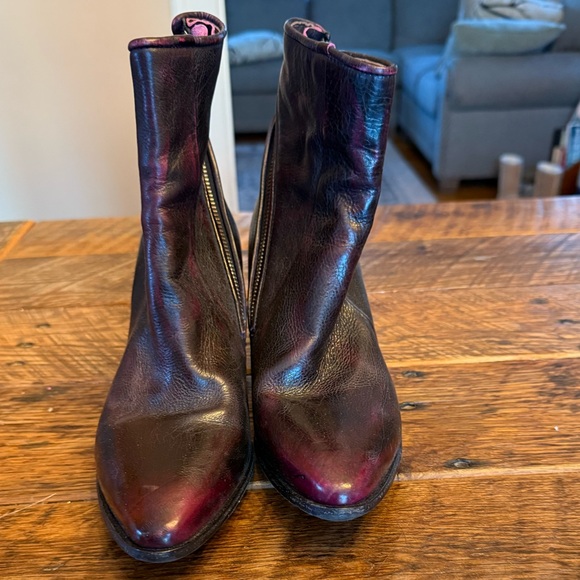 Rock n Roll - Stylish Black with Magenta Highlights Leather Ankle Boots by AS98 - Picture 4 of 7
